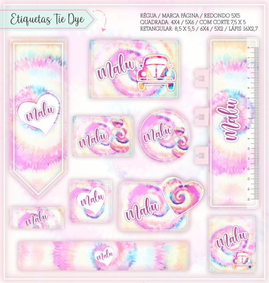 Arquivo Digital Etiqueta Escolar - Tie Dye 03