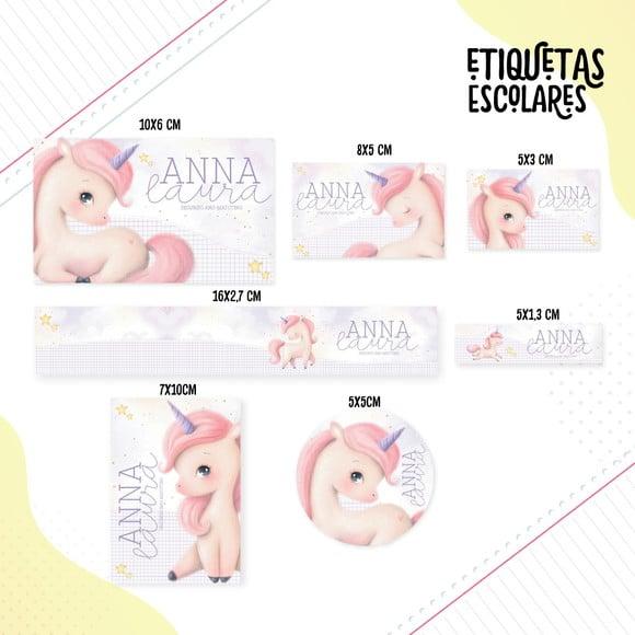Arquivo Digital Etiqueta Escolar - Unicórnio Baby
