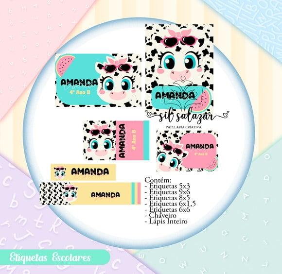 Arquivo Digital Etiqueta Escolar - Vaquinha Puket