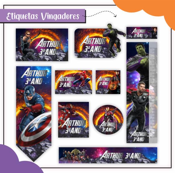 Arquivo digital Etiqueta Escolar - Vingadores 02