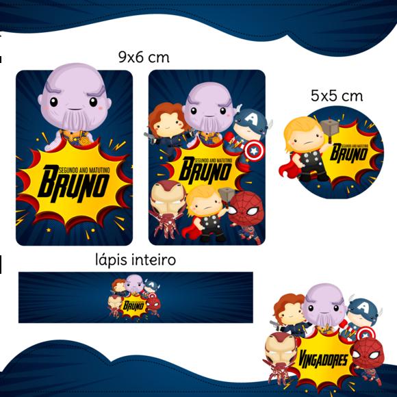 Arquivo Digital Etiqueta Escolar - Vingadores