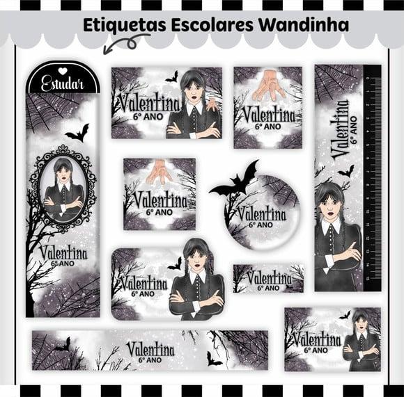 Arquivo Digital Etiqueta Escolar - Wandinha