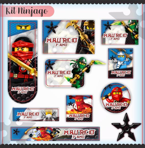 Arquivo digital Etiqueta Escolar Personalizada - Ninja Go
