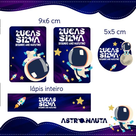 Arquivo digital Etiqueta Escolar - Astronauta