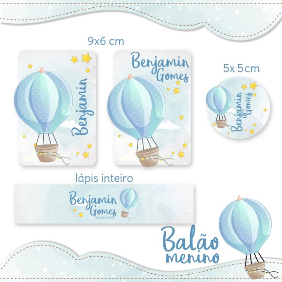 Arquivo Digital Etiqueta Escolar - Balão de Ar Menino