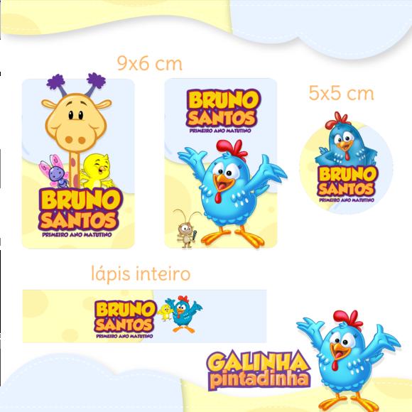 Arquivo Digital Etiqueta Escolar - Galinha Pintadinha