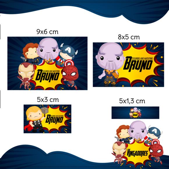 Arquivo Digital Etiqueta Escolar - Vingadores