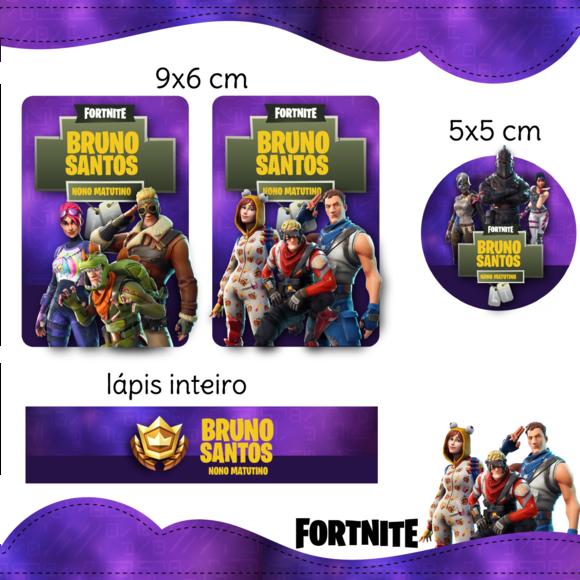 Arquivo digital Etiqueta Escolar - Fortnite
