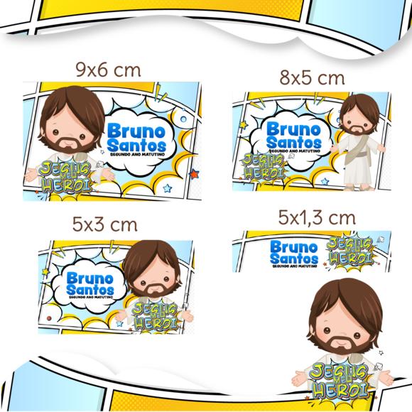 Arquivo digital Etiqueta Escolar - Jesus Meu Herói