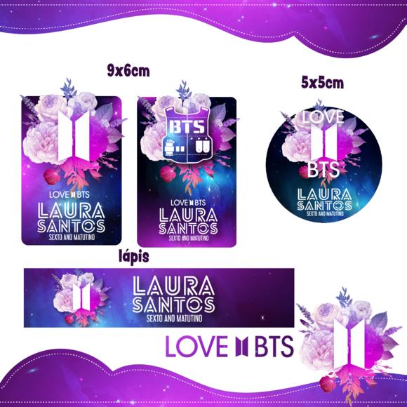 Arquivo digital Etiqueta Escolar - Love BTS