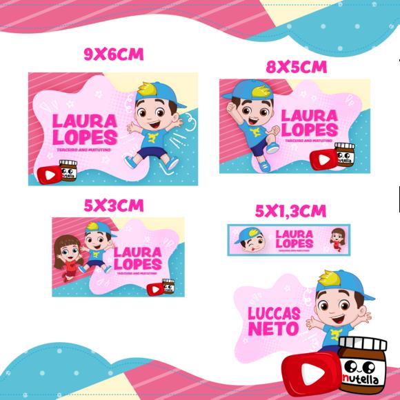 Arquivo digital Etiqueta Escolar - Luccas Neto menina