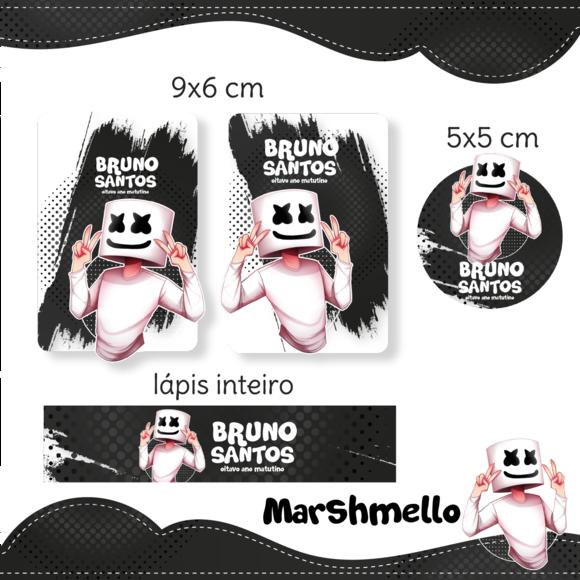 Arquivo Digital Etiqueta Escolar - Marshmello