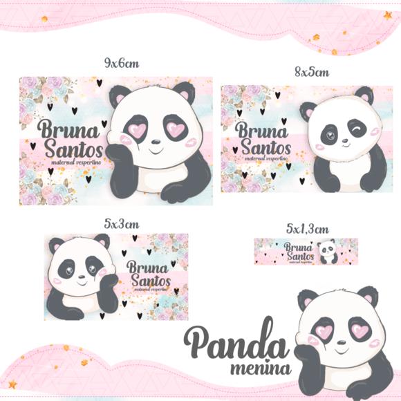 Arquivo digital Etiqueta Escolar - Panda Menina
