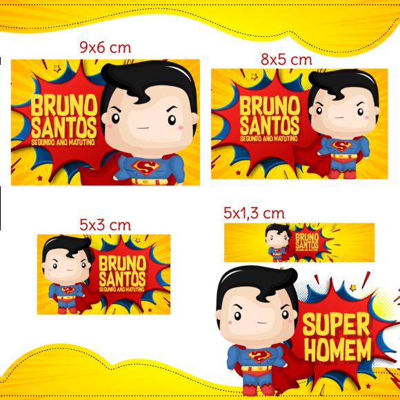 Arquivo digital Etiqueta Escolar - Super Homem