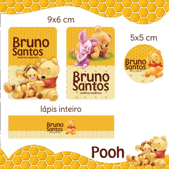 Arquivo Digital Etiqueta Escolar - Ursinho Pooh