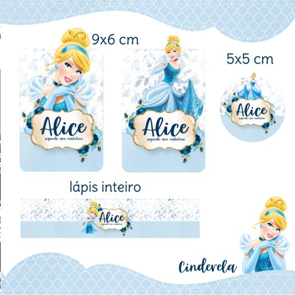 Arquivo digital Etiqueta Escolar - Cinderela