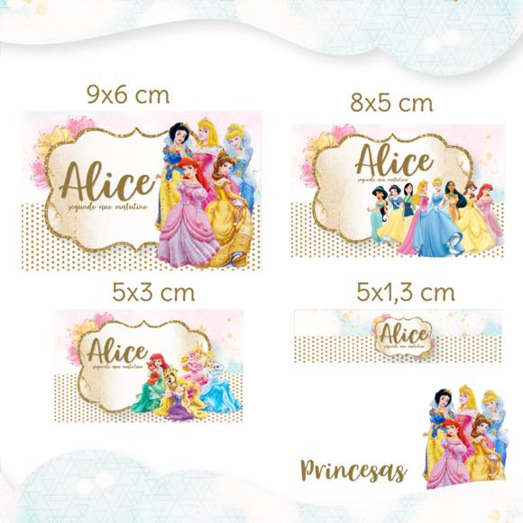 Arquivo digital Etiqueta Escolar - Princesas Disney