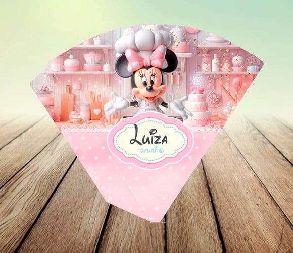 Arte Digital - Cone para Pipoca - Minnie Confeiteira