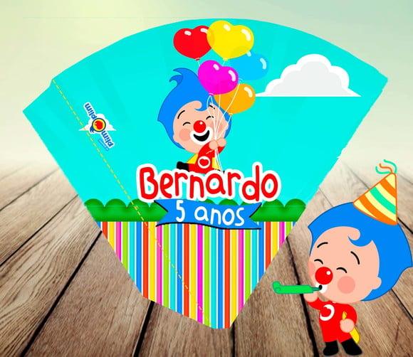 Arte Digital - Cone para Pipoca - Palhaço Plim Plim