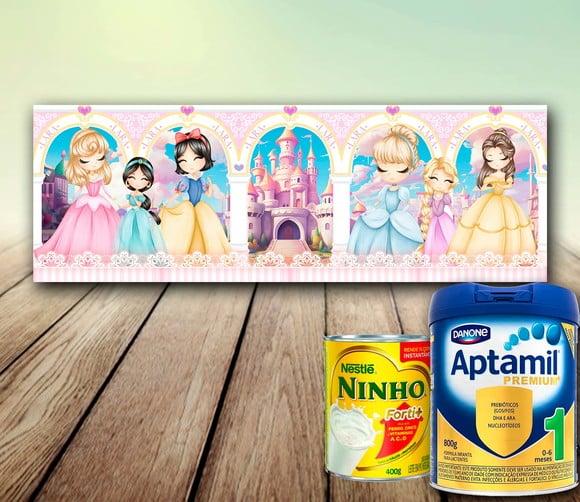 Arte Digital - Lata de Leite - Princesas Cute