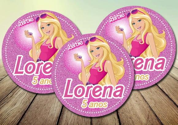Arte Digital p/ Adesivo Latinha e Tubete Barbie
