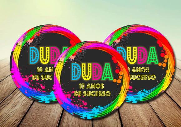 Arte Digital p/ Adesivo Latinha e Tubete - Neon