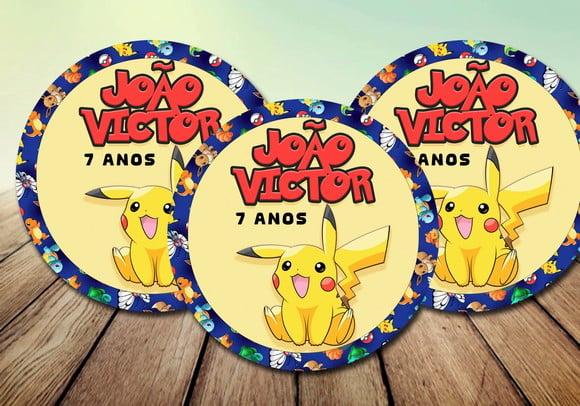 Arte Digital p/ Adesivo Latinha e Tubete Pikatchu