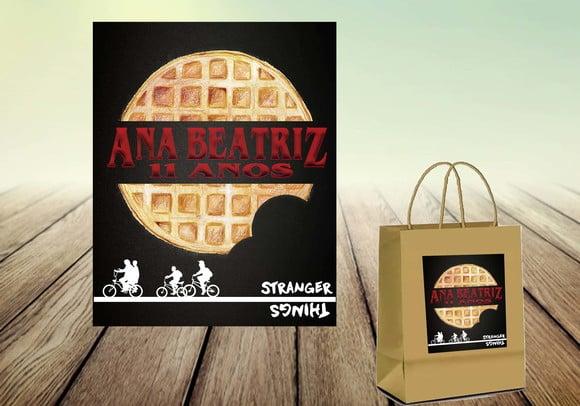 Arte Digital p/ Adesivo Sacolinha Stranger Things