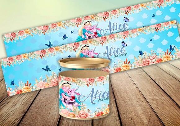 Arte Digital p/ Tubolata (7x33) - Alice no Pais das Maravilh