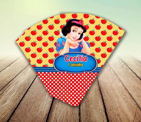 Arte Digital- Cone para Pipoca - Branca de Neve