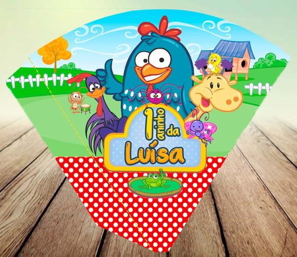 Arte Digital- Cone para Pipoca - Galinha Pintadinha