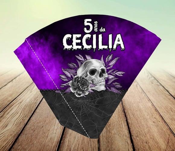 Arte Digital- Cone para Pipoca - Halloween/ Wandinha