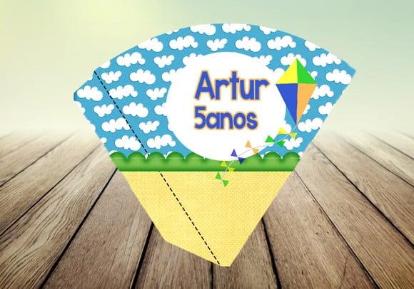 Arte Digital- Cone para Pipoca - Pipa