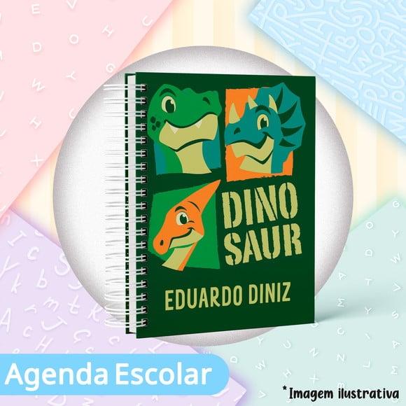 Agenda Escolar ou Baby Datada 2026 - Dino Trio Puket