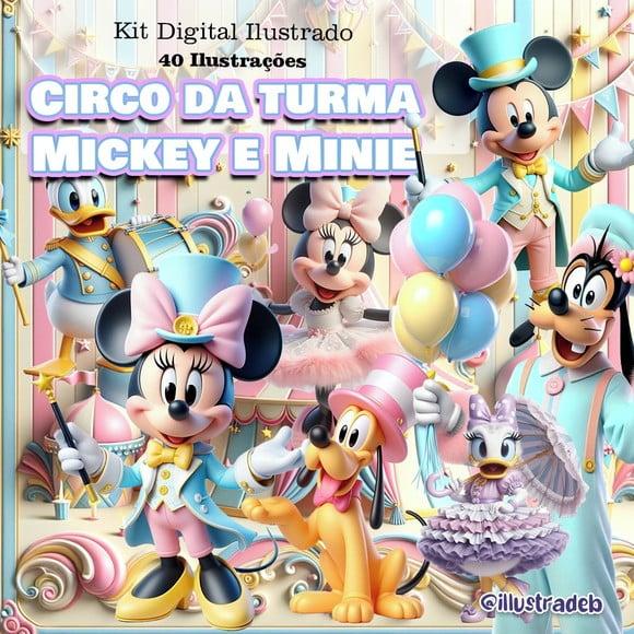 Kit Digital - Clip Art - Circo Candy Mickey e Minnie