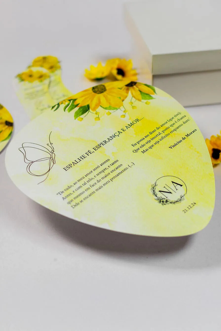 Ventarola | Leque para casamento personalizado (QUALQUER ARTE)