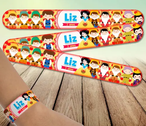 Pulseira bate enrola - Branca de Neve