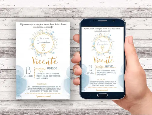 Convite Virtual - Primeira comunhao