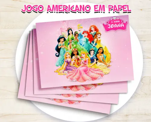 Jogo Americano Em Papel - Princesas Disney