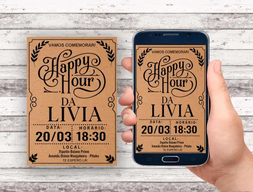 Convite Virtual - Sem Tema / Happy Hour