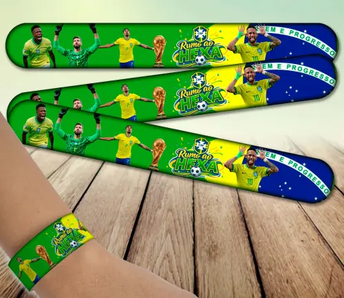 Pulseira bate enrola - Brasil Rumo ao Hexa