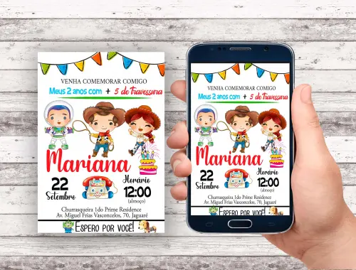Convite Virtual - Toy Story Cute
