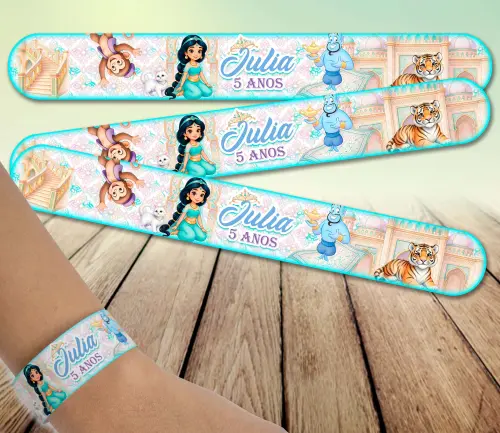 Pulseira bate enrola - Princesa Jasmine