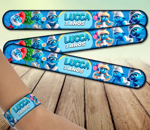 Pulseira bate enrola - Os Smurfs