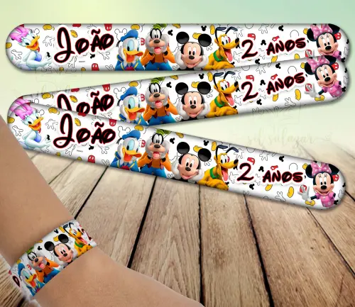 Pulseira bate enrola - Mickey e Sua Turma