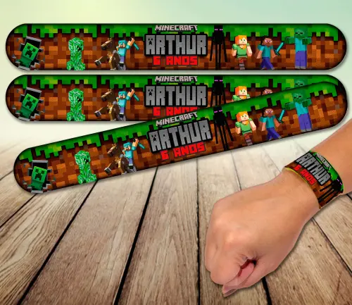 Pulseira bate enrola - Minecraft