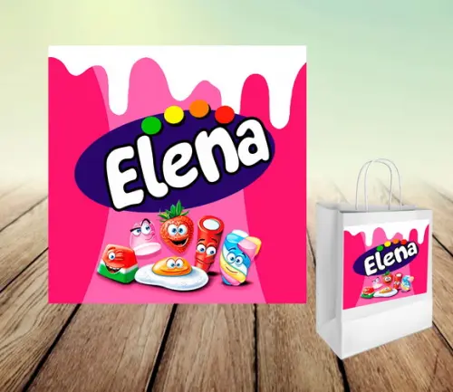 Adesivo para Sacolinha m - Fini Rosa