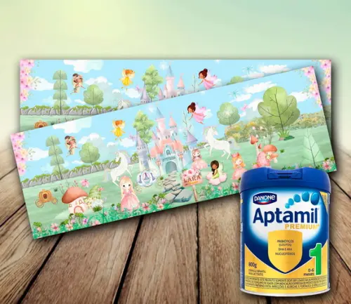 Adesivo Rotulo Lata 800g - Conto de Fadas e Magia