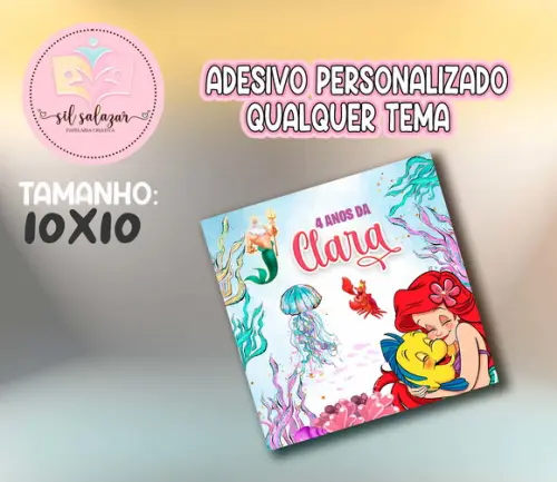 Adesivo Sacolinha P - Pequena Sereia/ Ariel