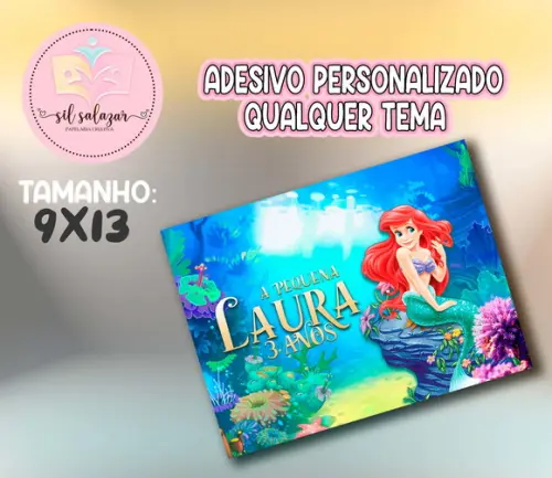 Adesivo Sacolinha P - Pequena Sereia/ Ariel 02